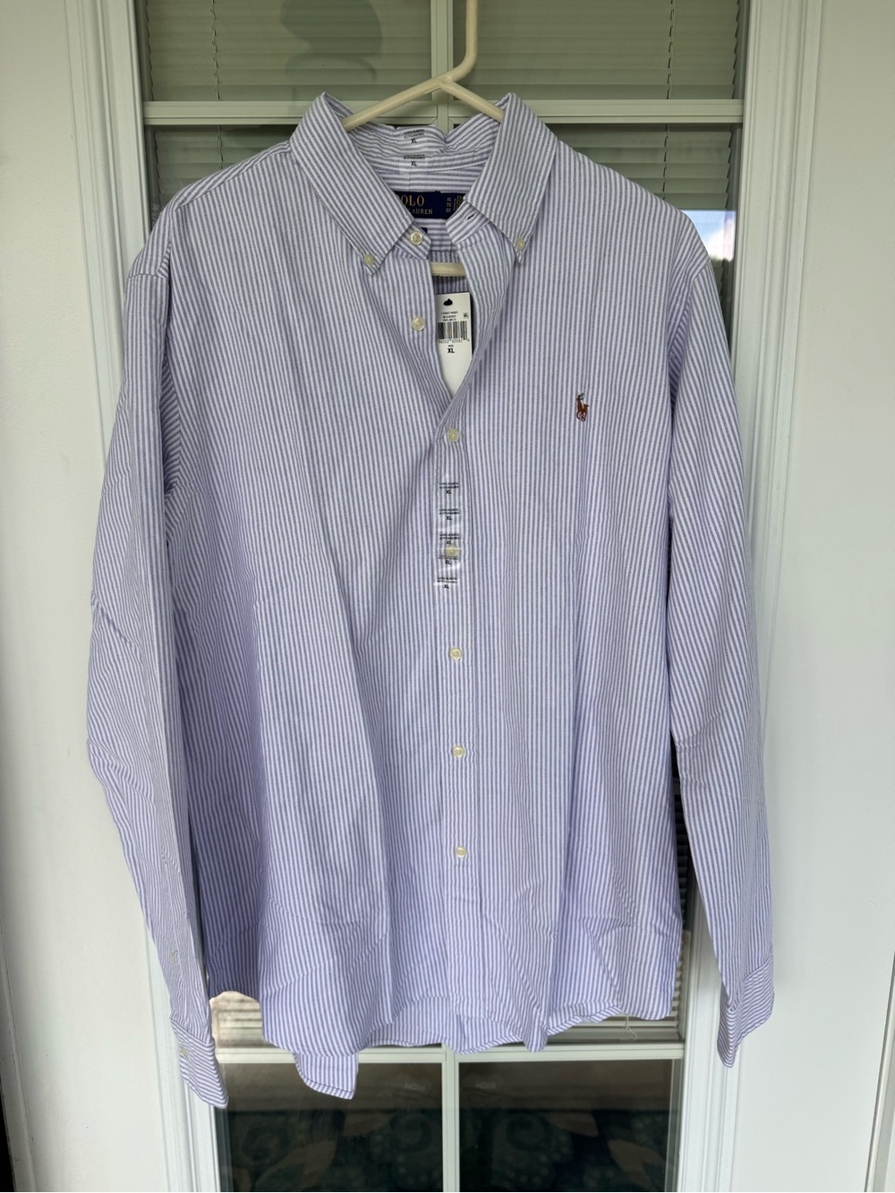 Polo by Ralph Lauren Purple and White Pinstripe Button-Down Shirt